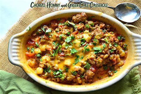 Hominy Casserole with Green Chile and Chorizo - This Is How I Cook | Recipe | Chorizo, Green ...