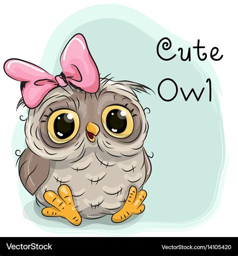 Cute drawing owl Royalty Free Vector Image - VectorStock