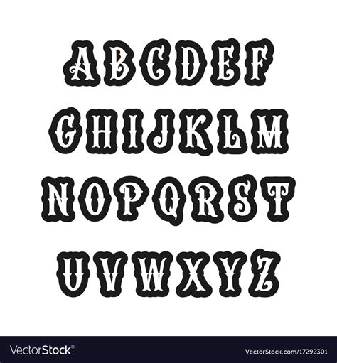 Set of victorian style alphabet letters font Vector Image