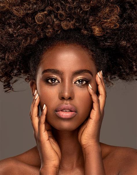 Beauty Portrait of Woman with Afro Stock Photo - Image of closeup, young: 196308100