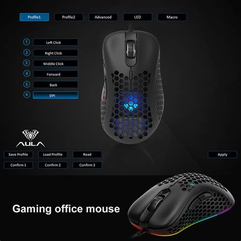 AULA F810 RGB Gaming Mouse 6,400 DPI 98 Gram (Black), 40% OFF