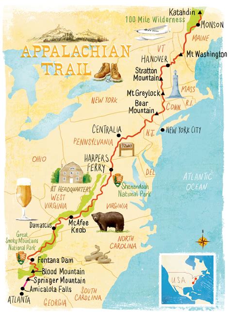 Appalachian Trail map Scott Jessop | Appalachian trail map, Appalachian trail, Appalachian trail ...