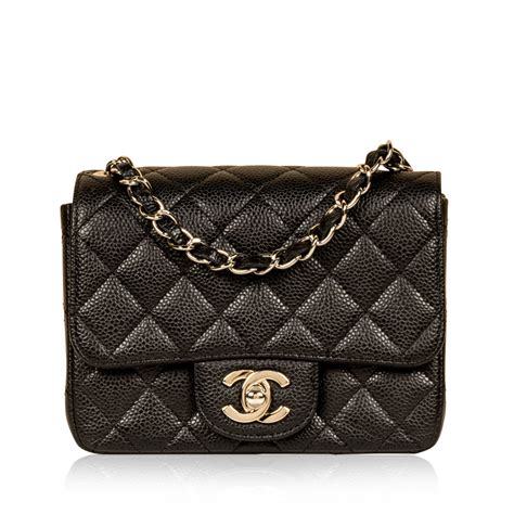 Chanel - Mini Square Classic Flap Bag - Black Caviar - SHW | Bagista