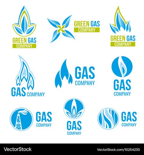 Gas industry logos icons set Royalty Free Vector Image