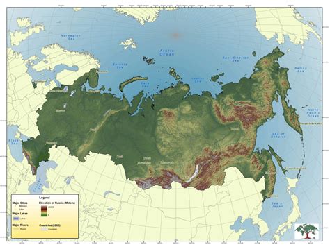 Topographic Map of Russia - Mapsof.Net