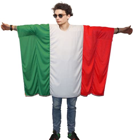 Unisex Italian Flag Poncho OneSize Italy Fancy Dress Supporter Costumes | eBay