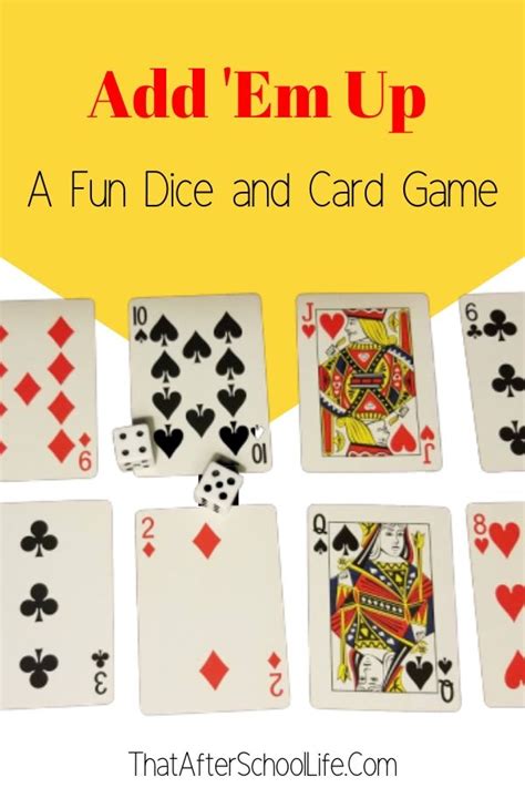 Dice and Card Game; A Fun Math Game for Kids – That After School Life