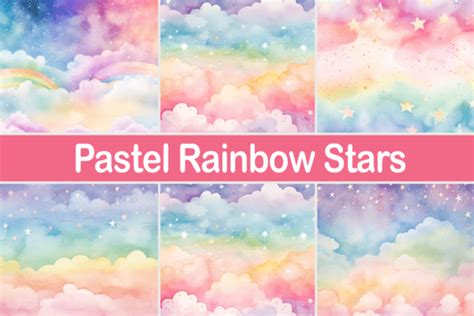 Pastel Rainbow and Stars Graphic by Pro Designer Team · Creative Fabrica