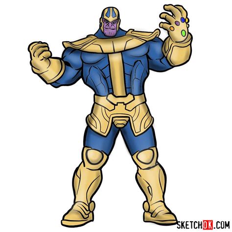 How To Draw Thanos From Marvel Comics In Full Growth Sketchok Easy | Images and Photos finder