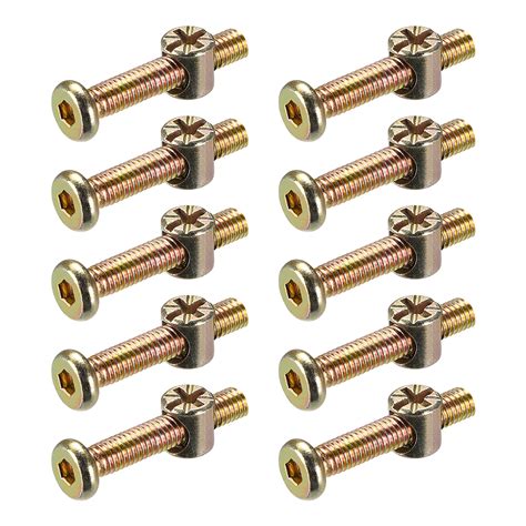 Uxcell M6x40mm Furniture Bolts Nut Set Phillips-Slotted Zinc Plated 20Sets - Walmart.com ...