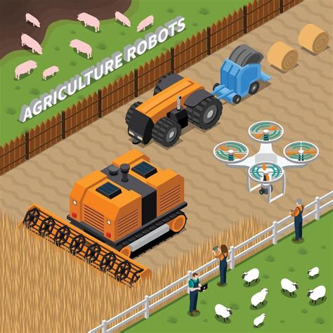 Download agriculture robot modern technology isometric composition for free | Robot, Agriculture ...