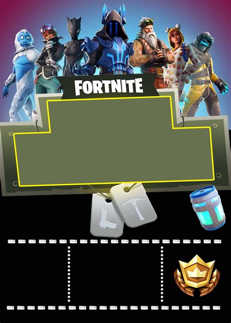 Downloadable Free Printable Fortnite Invitations