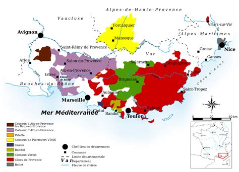 Provence wine - Wikipedia, the free encyclopedia | Wine map, France wine, Wine region map