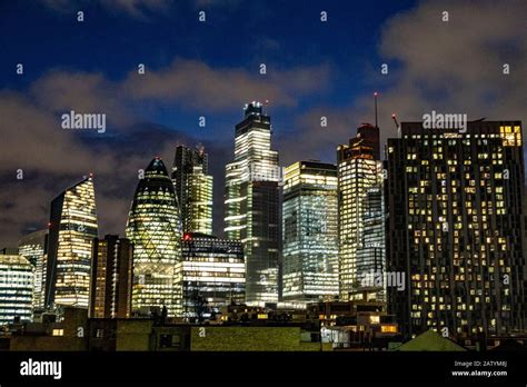 London Skyline at night Stock Photo - Alamy