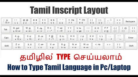 How to Type Tamil Language in Pc/Laptop Tamil Inscript Layout - YouTube