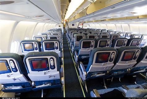 Interior of Air China A330 economy class cabin after the inaugural ...