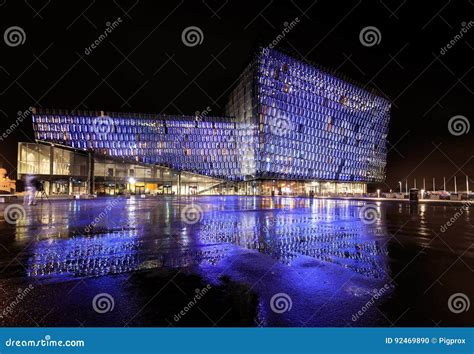 Night Scene of Harpa Concert Hall in Reykjavik Editorial Image - Image of europe, iceland: 92469890