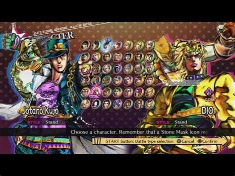 JoJo's Bizarre Adventure: All-Star Battle All Characters (Including DLC) [PS3] - YouTube