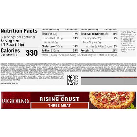 Digiorno Pizza Nutrition Label