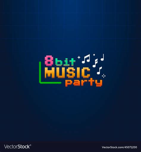 8 bit music party Royalty Free Vector Image - VectorStock