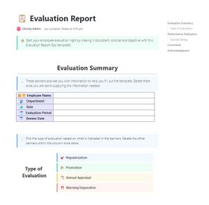 Evaluation Report | Template by ClickUp™