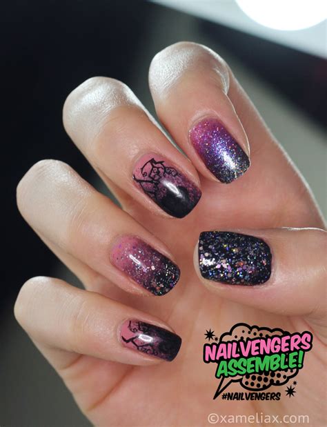 Spooks and Sparkles Halloween Nail Art | Nailvengers | xameliax