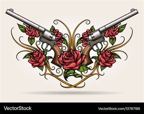 Guns And Roses Thigh Tattoo