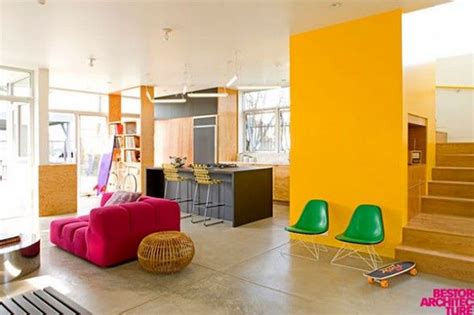 30 Examples of split complementary color scheme in Interiors