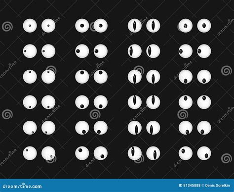 Set of eye emoticon vector stock vector. Illustration of vision - 81345888