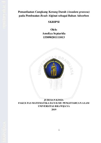 (PDF) Pemanfaatan Cangkang Kerang Darah (Anadara granosa) pada Pembuatan Beads Alginat sebagai ...