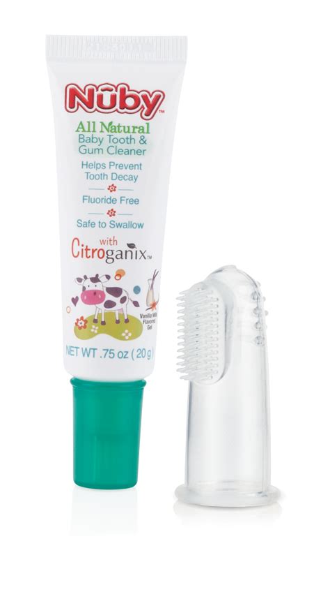 Nuby Citroganix Baby Toothpaste With Silicone Finger Brush - Walmart.com