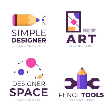 Free Vector | Flat graphic designer logo pack