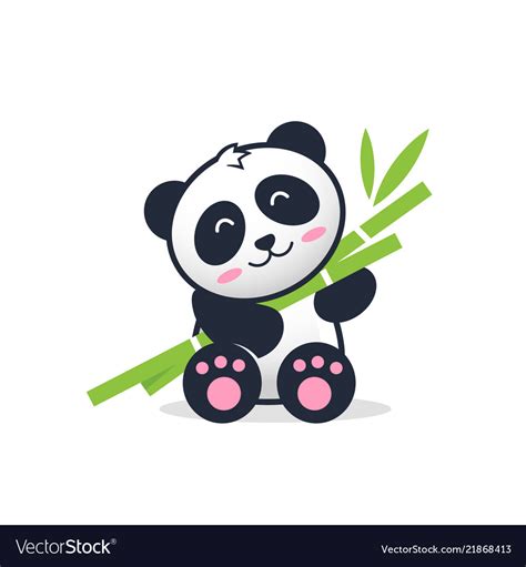 Little panda bear cartoon stock Royalty Free Vector Image