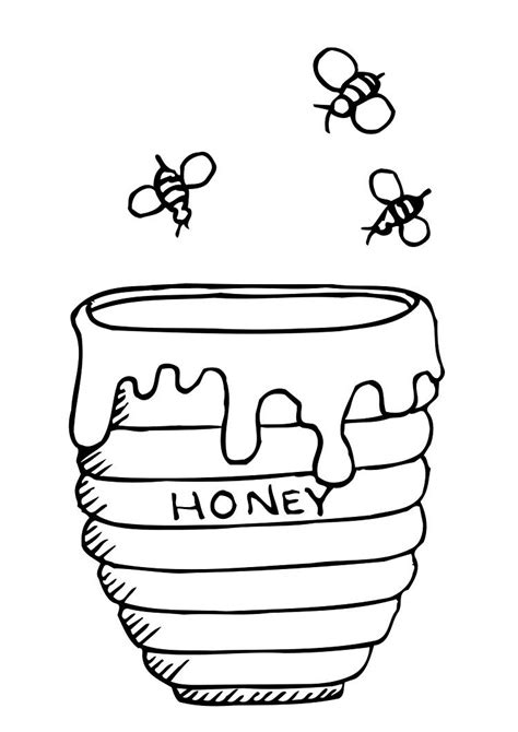 Winnie The Pooh Honey Pot Outline - HONEYSG