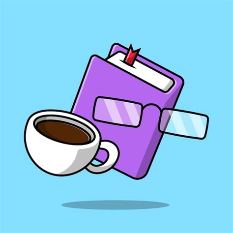 Premium Vector | Book with eyeglasses and coffee cup cartoon vector ...