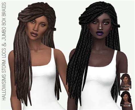 MISSPARAPLY | [TS4] HALLOWSIMS STORM / LOCS & JUMBO BOX BRAIDS:... | Sims hair, Sims 4 afro hair ...