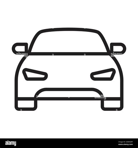 Car front outline icon vector for graphic design, logo, website, social media, mobile app, UI ...