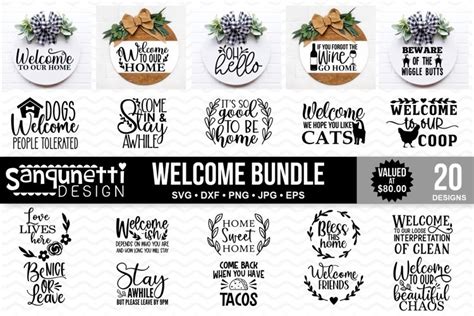 Welcome Sign SVG Bundle - 20 Designs