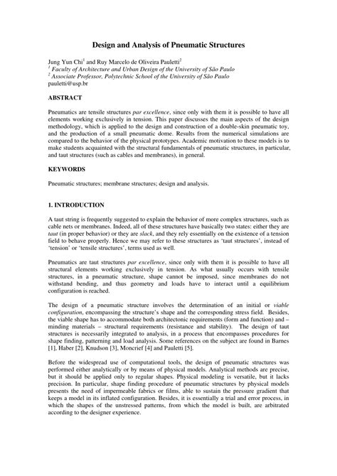 (PDF) Design and Analysis of Pneumatic Structures