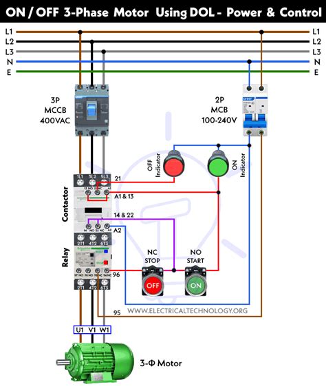 ON / OFF Control of a 3-Phase Motor Using a DOL Starter