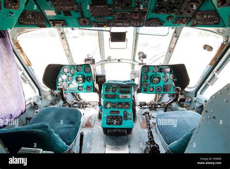 Interior details of Mil Mi-8 helicopter cockpit Stock Photo - Alamy