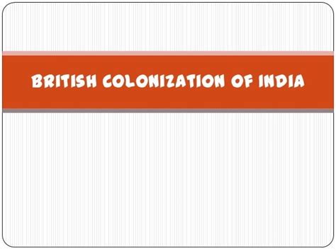 British colonization of india