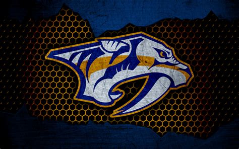 Download wallpapers Nashville Predators, 4k, logo, NHL, hockey, Western Conference, USA, grunge ...