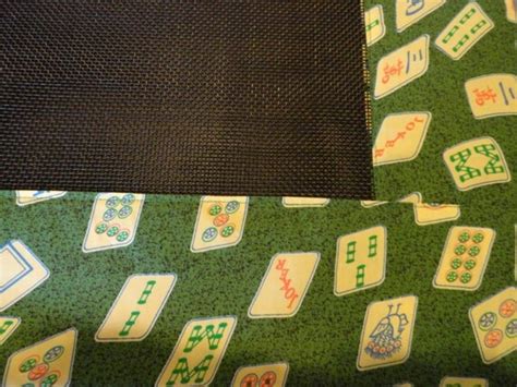 Mahjong handmade table cover 31"x31" green cotton with mah jong tiles ...