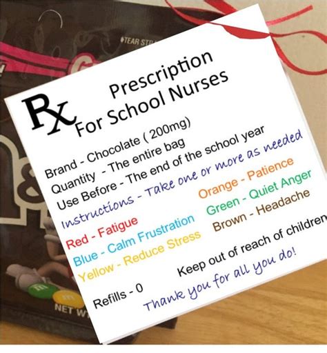 DIY - Printable File - School Nurse Appreciation Favor Tag - School ...