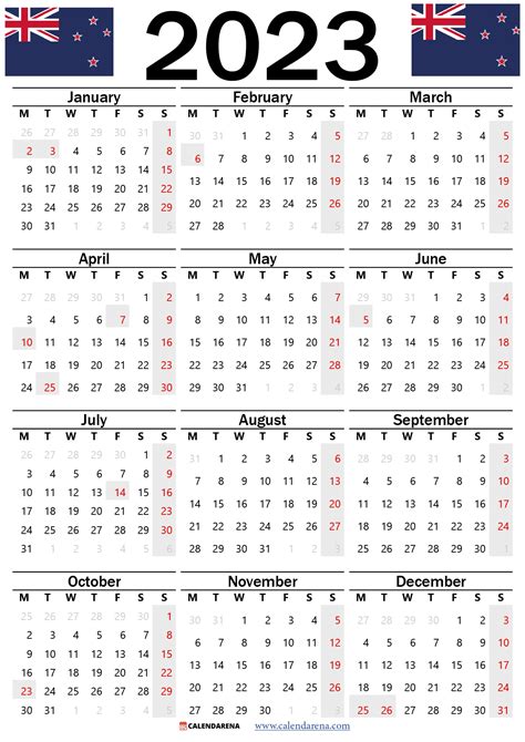 New Zealand Calendar 2023 Printable – Get Calendar 2023 Update