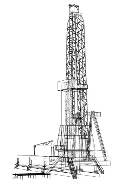 Oil Rig Detailed Vector Illustration Oil Rig Industry Vector, Oil, Rig, Industry PNG and Vector ...