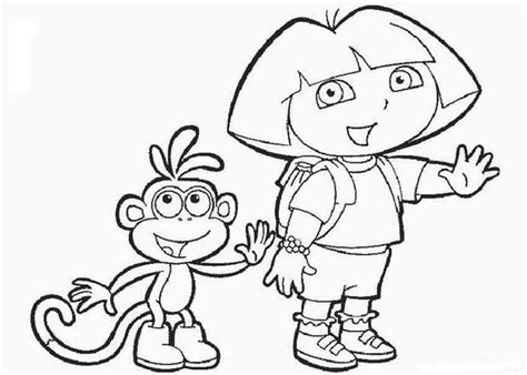 dora the monkey and diego the monkey coloring pages