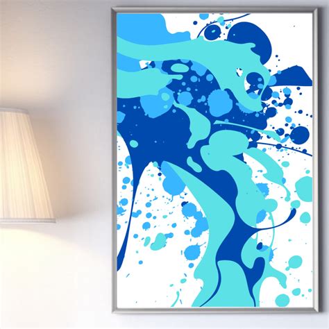 Aqua paint splash Prints wall art abstract art aqua | Etsy