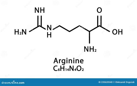 Arginine Molecular Structure. L-arginine Skeletal Chemical Formula. Chemical Molecular Formula ...